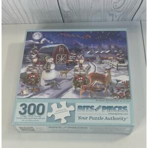 New Bits and Pieces 300 pc Jigsaw Puzzle Winter Farmyard  18x24 Large Pieces